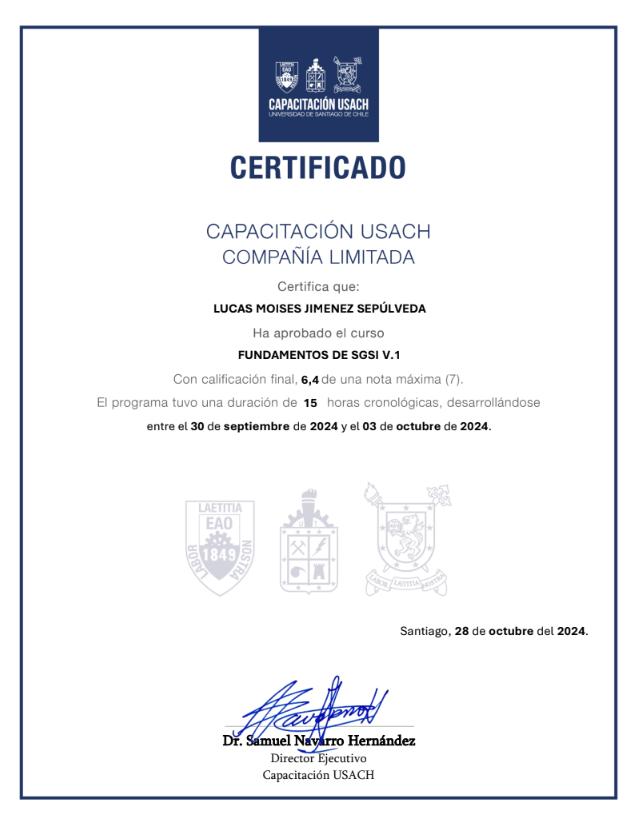 Certificado Fundamentos de SGSI
